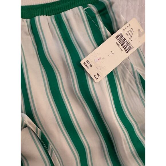 ANTHROPOLOGIE NWT Silky Bermuda Boxer Shorts Green-White Women's Sz S - Picture 5 of 10